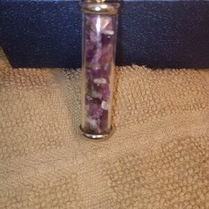 Amethyst Jar Pendant. Authentic Gemstones Large Bale. New